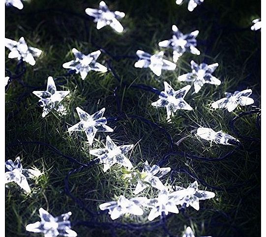 Set of 30 Super Bright Solar String Star Garden Lights LED Fairy Lanterns by Smart Solar