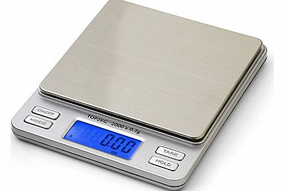 Digital Pro Pocket Scale with Back-lit LCD Display, Hold Feature and 2000 x 0.1g Capacity