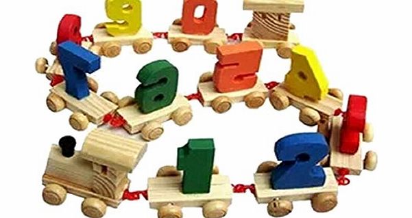 1 Set Colorful Digital Small Train Blocks 0-9 Number Educational Wooden Toy Early Learning