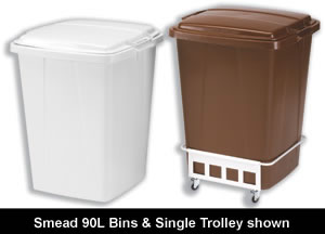 Smead Trolley for 2 x 90 Litre Bins White Ref