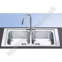 Double bowl ultra low profile inset sink