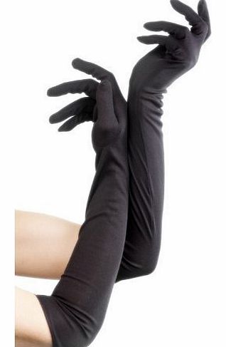 Smiffys Elbow Length Gloves Black