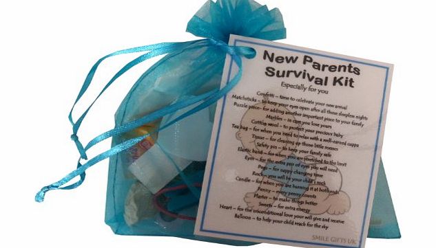 SMILE GIFTS UK New Parents Survival Kit - Parent-to-be / baby shower / new baby gift (Blue (boy))