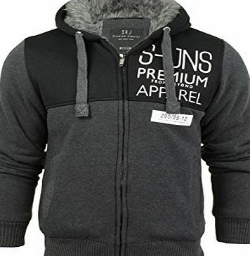 Smith and Jones  Mens Enfilade Furline Sweat Hoody - Black Marl - Medium