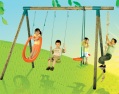 marquises wooden swing set