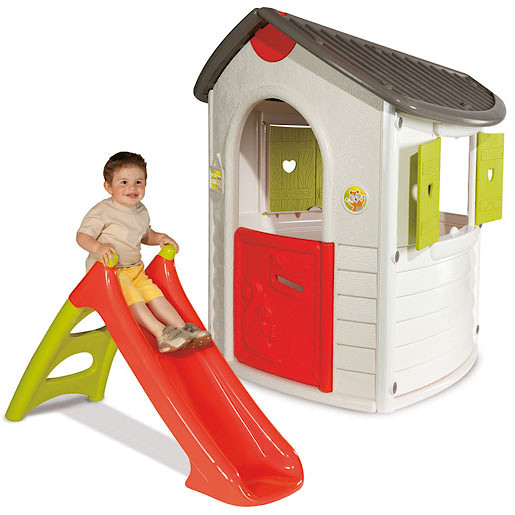 Smoby Nature Home Playhouse with XS Slide