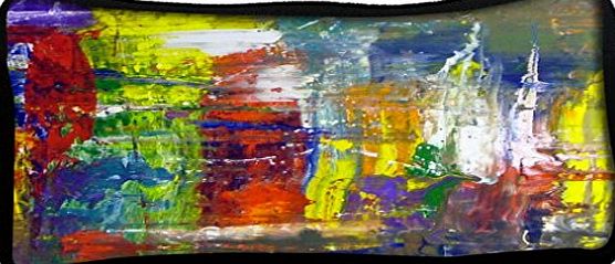 Snoogg Wall Art Abstract Painting Poly Canvas Student Pen Pencil Case Coin Purse Utility Pouch Cosmetic Makeup Bag