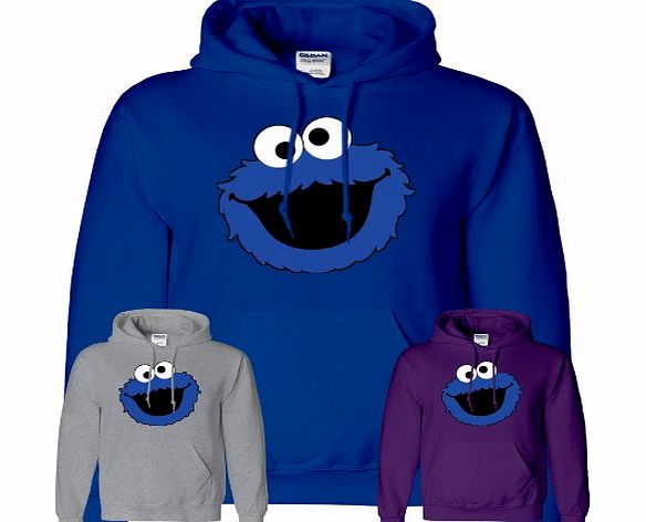 Cookie Monster Mens Boys Womens Ladies Girls Unisex Sesame Street Hoodies Hooded Sweatshirt Pullover Hoodie Sweat Hoody Casual Sports XS S M L XL Many Colors & sizes Available by SnS Online (Youth