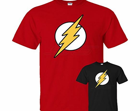 Flash Mens Boys Womens Ladies Girls Unisex T-shirt Tee Top Cotton Comic Super Hero T Shirt XS S M L XL XXL Many Colors & sizes Available by SnS Online (Youth (L) Kids 9-11 Years, Red)