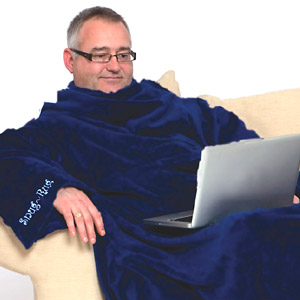 Rug Lite - Fleece Blanket with Sleeves (Blue)