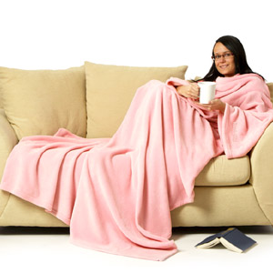Rug Lite - Fleece Blanket with Sleeves (Pink)