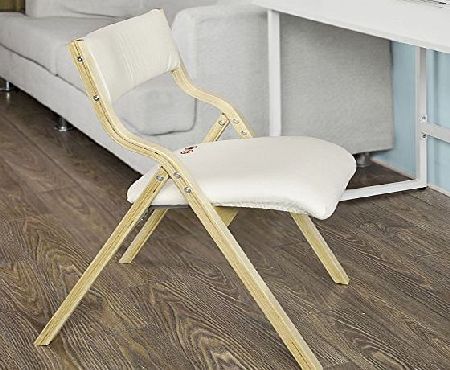 SoBuy FST40-W, Wooden Padded Folding Chair, Dining Chair, Office Chair, Desk Chair