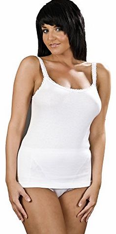 Ladies La-Marquise Thermal Underwear Thin Strap Camisole Vest XL 18-20 Wht