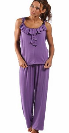 Socks Uwear Ladies Selena Secrets Jersey Sleeveless Summer Pyjama Sleepwear M/L 14-16 Mauve