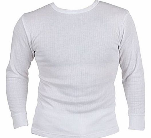Mens Thermal Underware Long Sleeve T-Shirt Vest Top Ski Work Winter In 3 Colours Sizes Small Medium Large X Large XX Large (Large, White)