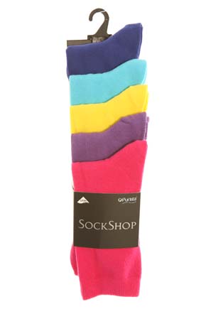 Sockshop Girls 5 Pair Plain Ankle High Socks 12.5-3.5-kids