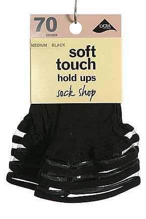 Ladies 1 Pair 70 Denier Soft Matt Opaque Hold Up Stocking Large - Black