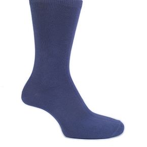Sockshop Mens 1 Pair Colours Single Cotton Rich Socks 6-11 Mens - Blue Indigo
