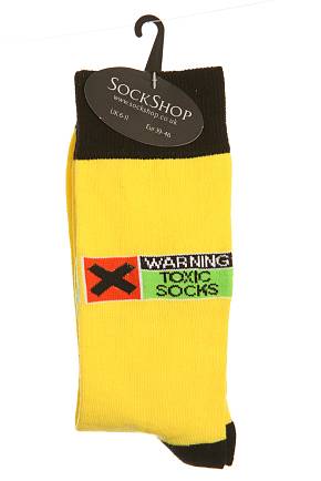 Sockshop Mens 1 Pair Toxic Design Cotton Rich Sock Black-Yellow