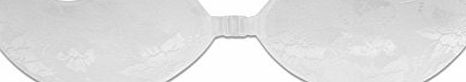 SodaCoda  - LACE - WEDDING EVENING BRA - Adhesive Silicone Strapless Backless Stick on Bra with front closure for Cleavage and Lift in White with U-Shape (A/B)