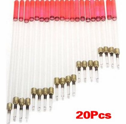 SODIAL(R) 20 Clear Crystal Waggler Fishing Fish Floats Floating Stem Tube Set
