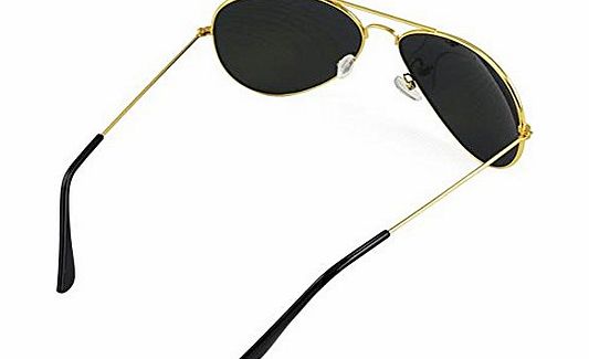 SODIAL(R) Aviator Sunglasses Fashion 80s Retro Style Designer Shades UV400 Lens Unisex - black