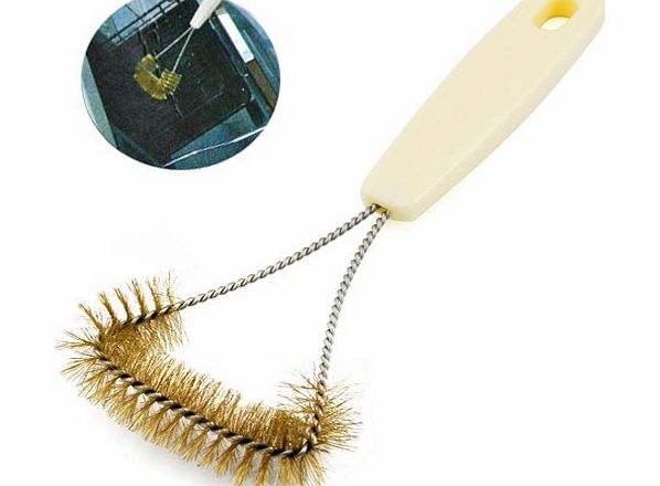 SODIAL(R) BBQ Barbecue Grill Cleaning Brush T-Brush - Brushed Stainless Steel Handle