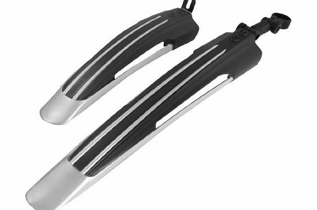 SODIAL(R) Bicycle Bike Mountain Road Front Rear Fender Mudguard Guard Black Gray