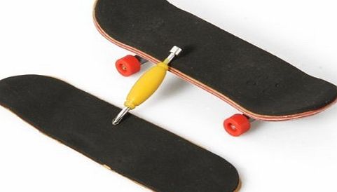 HT00640 Wooden Fingerboard Finger Skate Board + Screwdriver Random Pattern