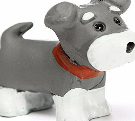 SODIAL(R) Landscape Decor - TOOGOO(R) Dog Miniature Dollhouse Plant Pots Craft Micro Landscape Decor Garden Ornament Schnauzer Gray