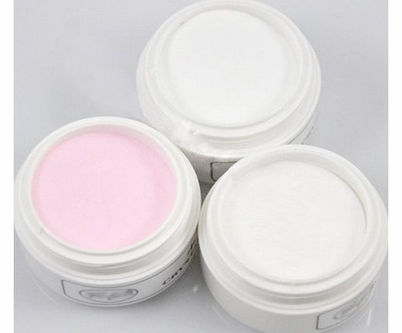 SODIAL(R) Nails Clear White Pink Acrylic Powder Builder for Nail Art Manicure High Quality
