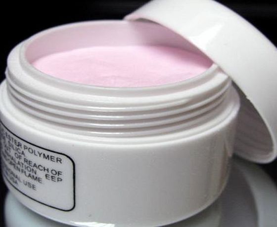 SODIAL(R) Pink Nail Art Tips Crystal Polymer Powder