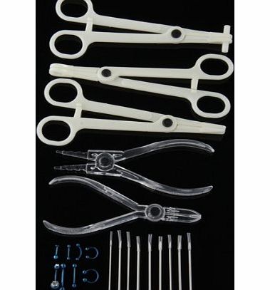 SODIAL(R) Professional Stainless Steel Body Navel Belly Ball Piercing Jewelry   Tool Kit