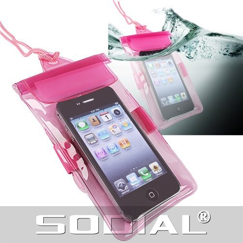SODIAL(R) Universal Waterproof Bag Case for Cell Phone / PDA, Hot Pink
