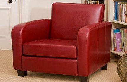 Sofa Collection Brand New Cesano 1-Seat Sofa/Armchair, Faux Leather, Red, 73 x 72 x 79 cm