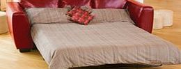 Sofa Collection Brand New Loreto 3-Seat Sofabed, Bonded Leather, Red, 90 x 204 x 86 cm