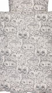 Soft Gallery Cream Colour Bed Linen - Owl Prints S,M