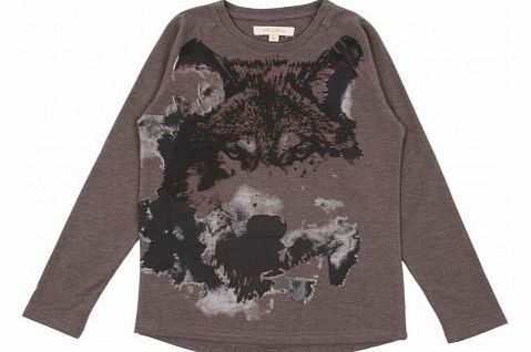 Wolf T-Shirt Charcoal grey `2 years
