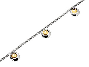 Y Luna Silver And 9ct Gold Circles Bracelet