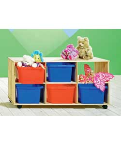 Solid Pine 3 x 2 Toy Box On Wheels