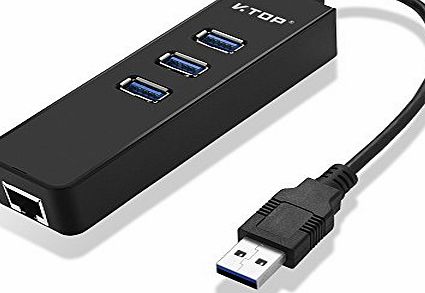 Somaer USB 3.0 to Gigabit Ethernet Network Adapter with Usb3.0 3 Port Hub For Windows 10, Mac OS 10.10.x, Linux