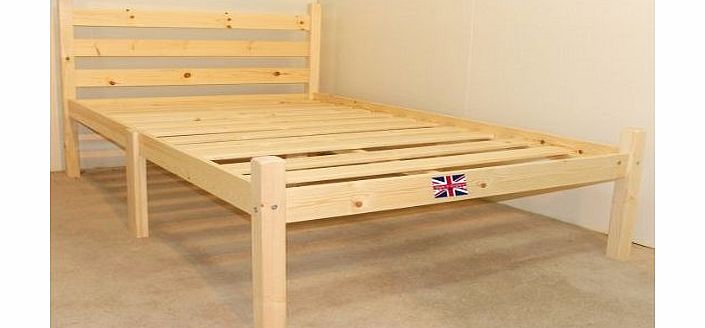 Somerset double Bed Double Pine Bed 4ft 6 HEAVY DUTY Wooden Frame with extra wide base slats and centre rail - VERY STRONG