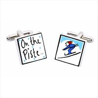 Sonia Spencer On The Piste Bone China Cufflinks by