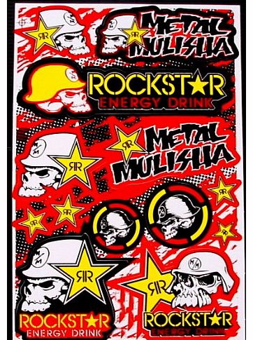 Sonic `` Motocross stickers `` mm1yblk boys metal Rockstar bmx bike Scooter Moped army Decal/Stickers