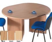 Boardroom Table Double D-End with Arrow Legs W1600xD1200xH730mm Beech