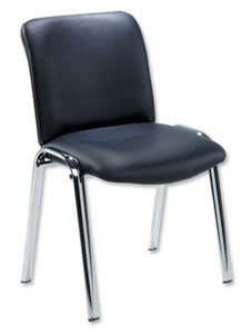 Sonix Reception Side Chair Leather Back H370mm