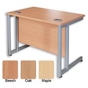 S3 1000 Cantilever Desk Return with Silver Frame W1000xD600xH730mm Maple