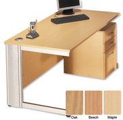 S3 1600 Cantilever Desk Rectangular with Silver Frame W1600xD800xH730mm Maple