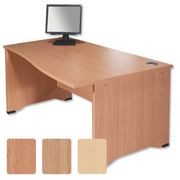 Sonix S5 1600 Panel-end Desk Wave Right-Hand W1600xD1000-800xH730mm Beech