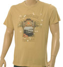 Dark Sand Cotton T-Shirt with Large Logo